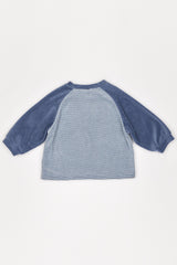［The beige］Velvet Striped Tee