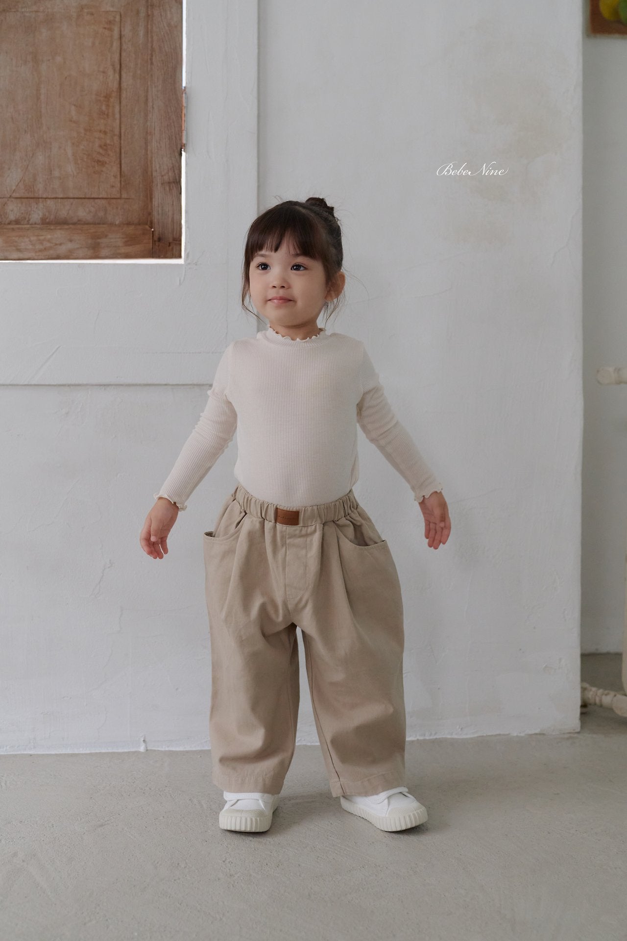 ［bebenine］Soft Ruffle Rib Tee