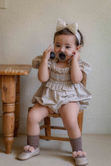 ［OREN］Noye check smock rompers