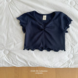 ［ninibello］Mellow eyelet tee