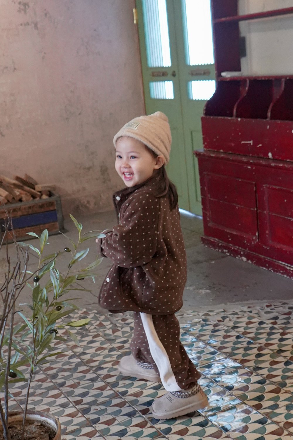 ［onu］Dot fleece jumper