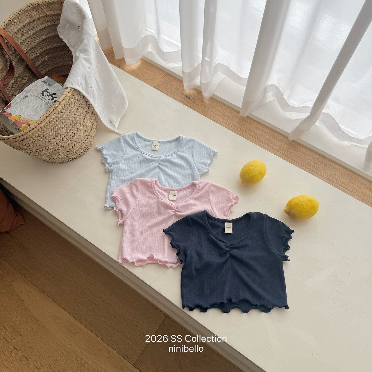 ［ninibello］Mellow eyelet tee