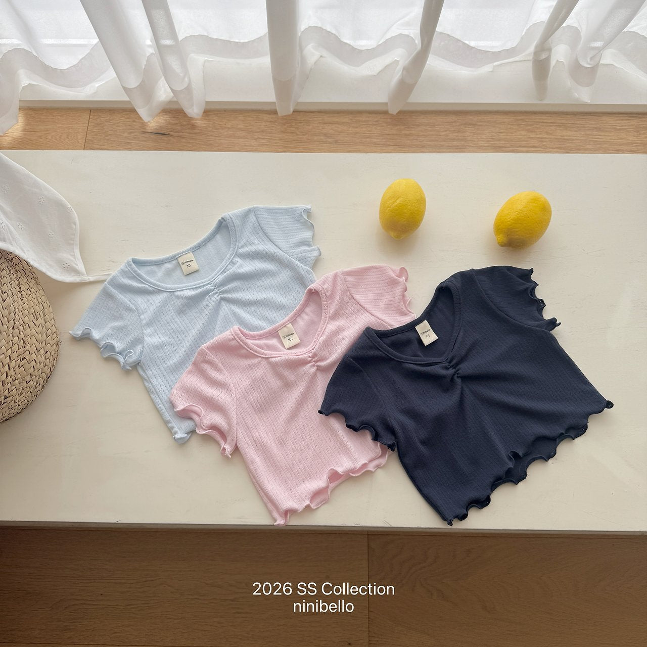 ［ninibello］Mellow eyelet tee