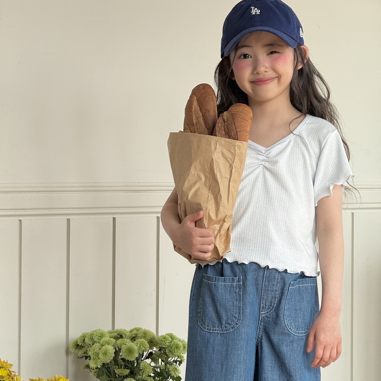 ［ninibello］Mellow eyelet tee