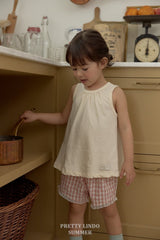 ［LINDO］Check lace frill shorts