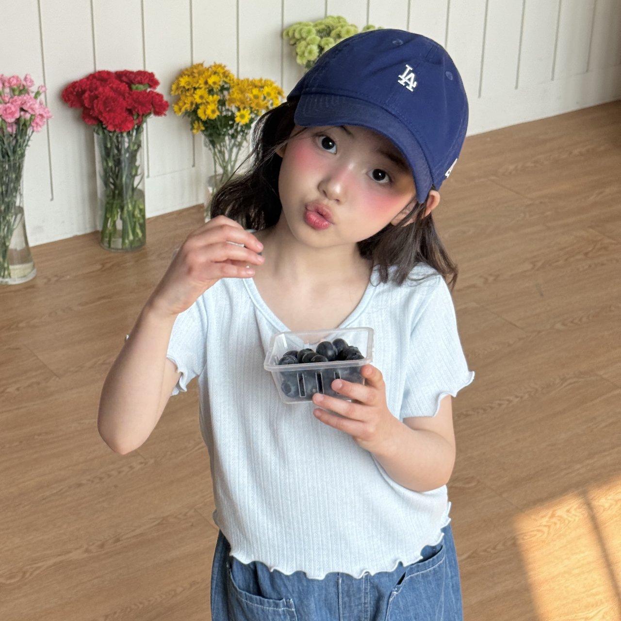 ［ninibello］Mellow eyelet tee