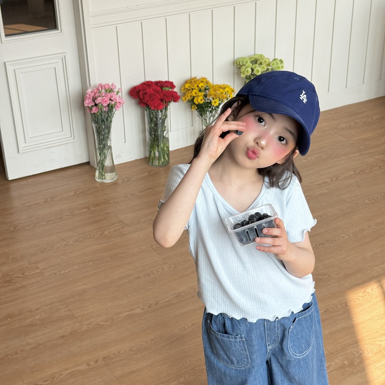 ［ninibello］Mellow eyelet tee