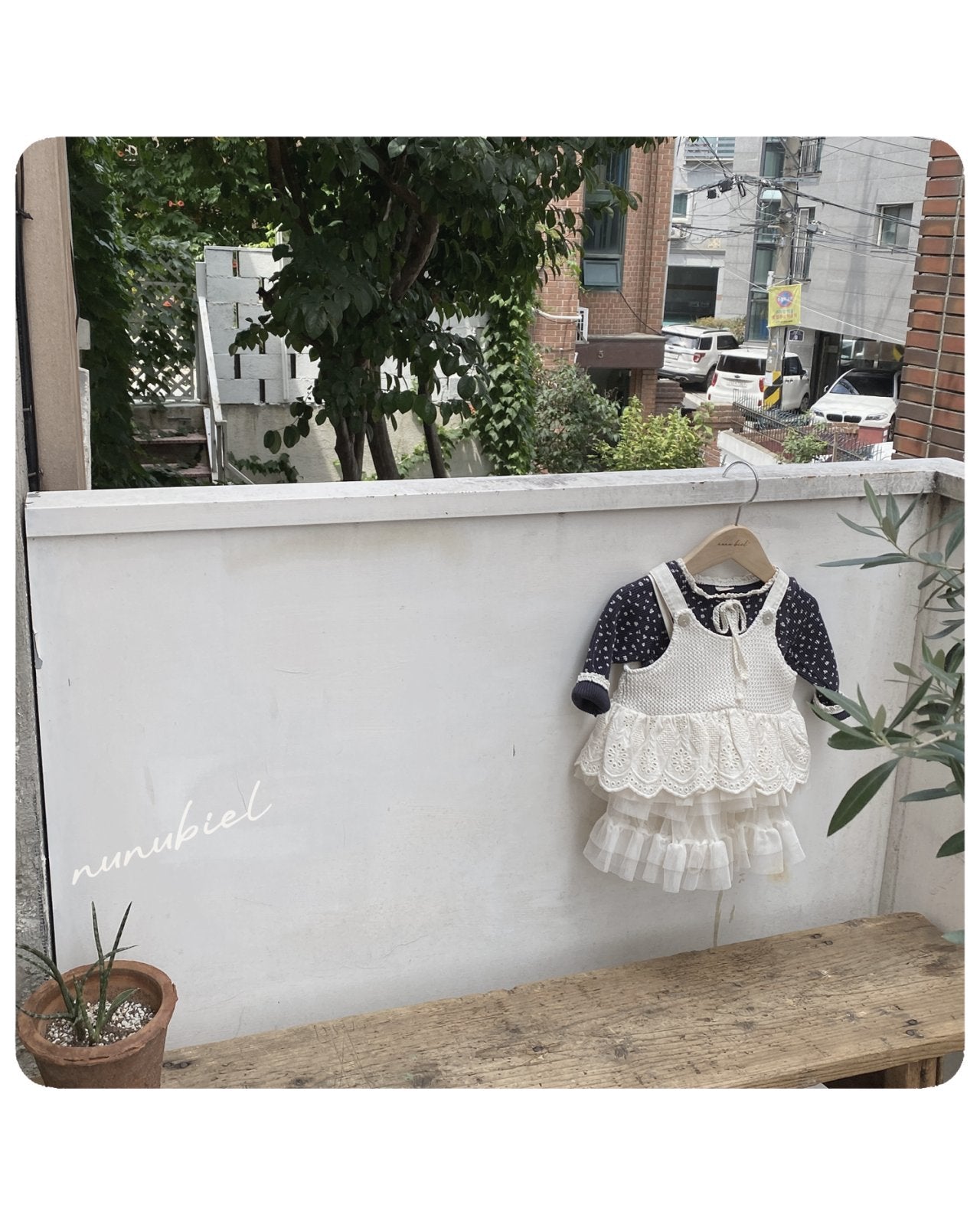 ［nunubiel］Floral ribbon tee (baby)
