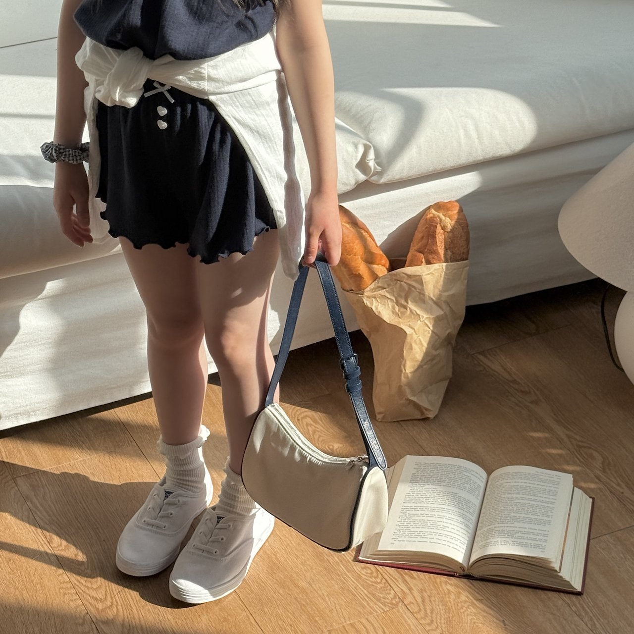 ［ninibello］Mellow eyelet tee
