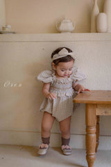 ［OREN］Noye check smock rompers