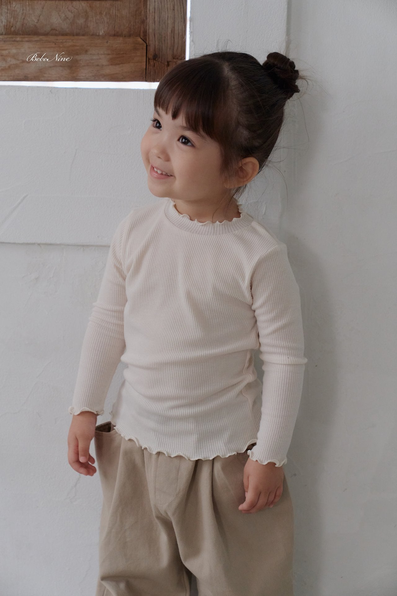 ［bebenine］Soft Ruffle Rib Tee