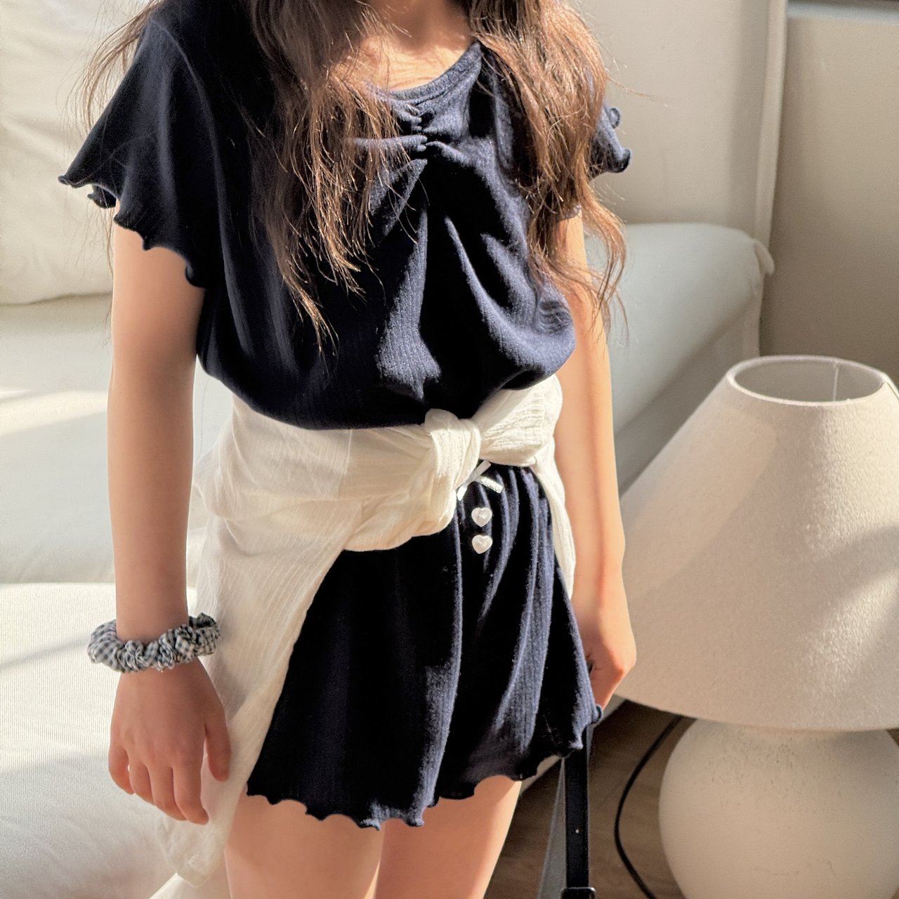 ［ninibello］Mellow eyelet tee