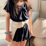 ［ninibello］Mellow eyelet tee