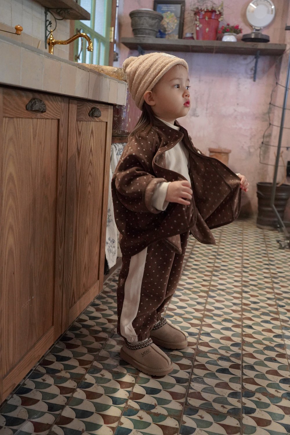 ［onu］Line dot jogger pants