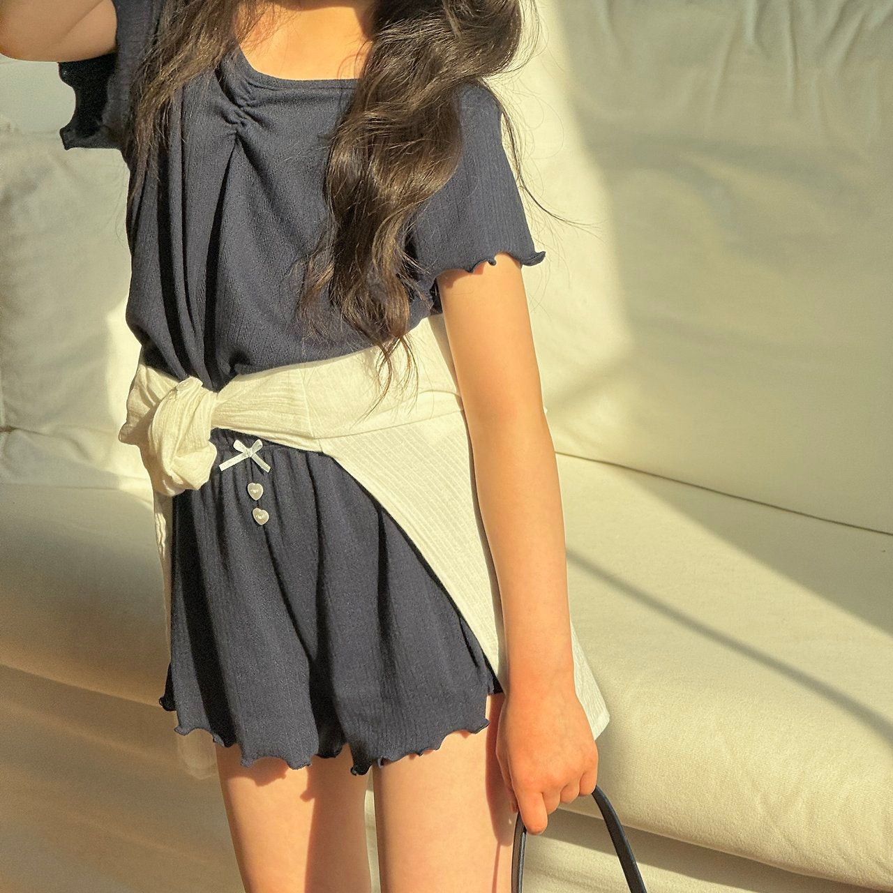 ［ninibello］Mellow eyelet tee