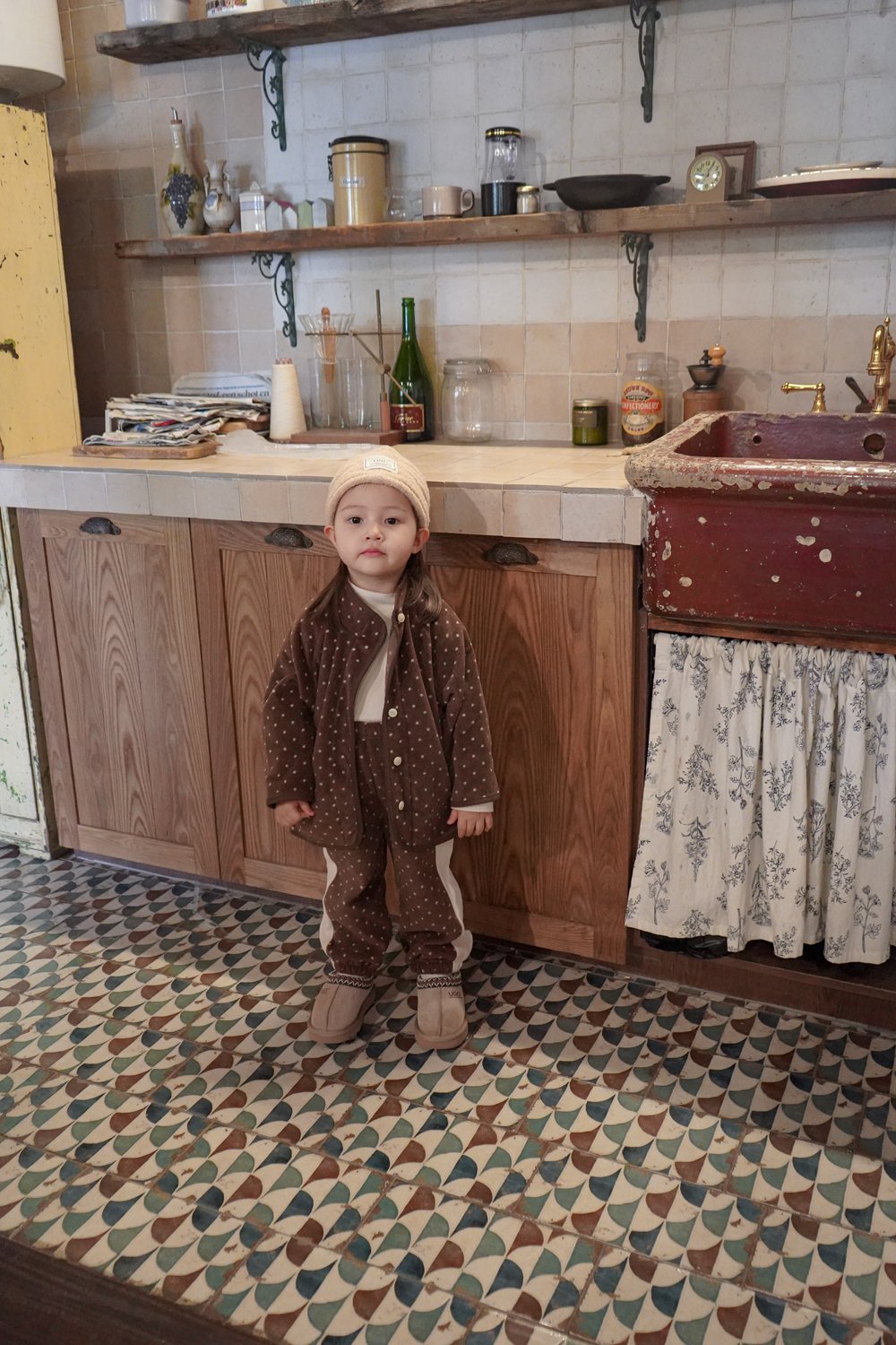 ［onu］Line dot jogger pants