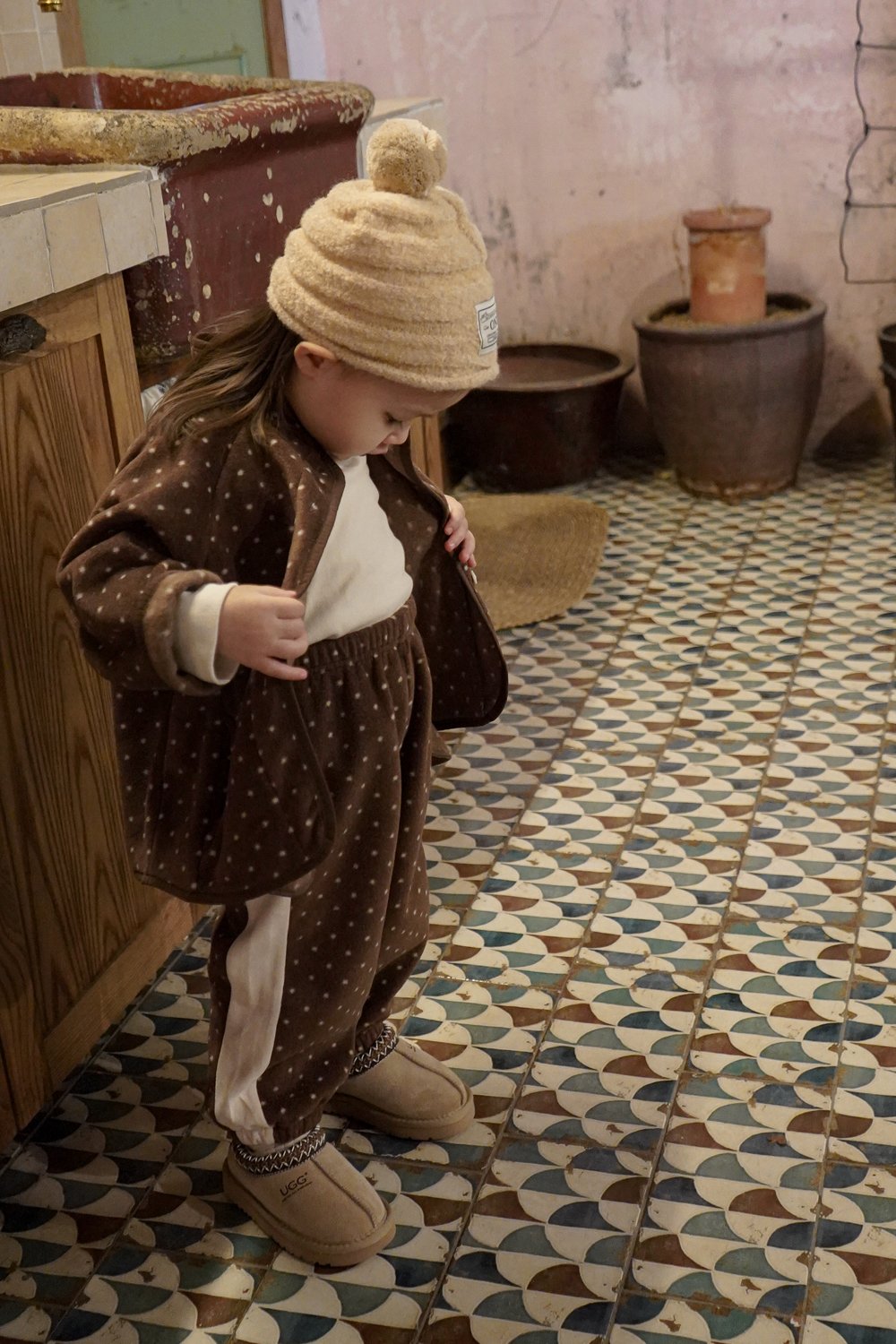 ［onu］Line dot jogger pants