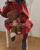 [monbebe] Corduroy smock one-piece