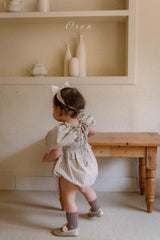 ［OREN］Noye check smock rompers