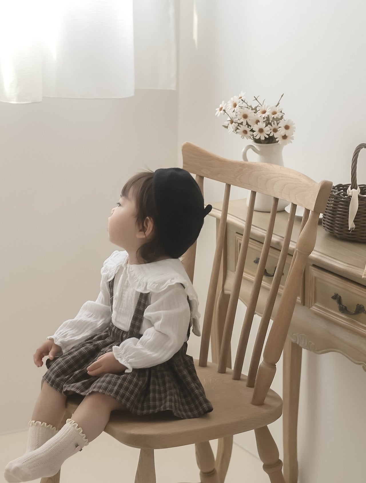 ［mimi market］Rona chek supender skirt