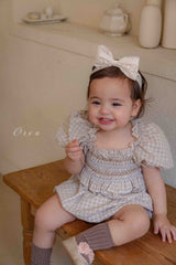 ［OREN］Noye check smock rompers