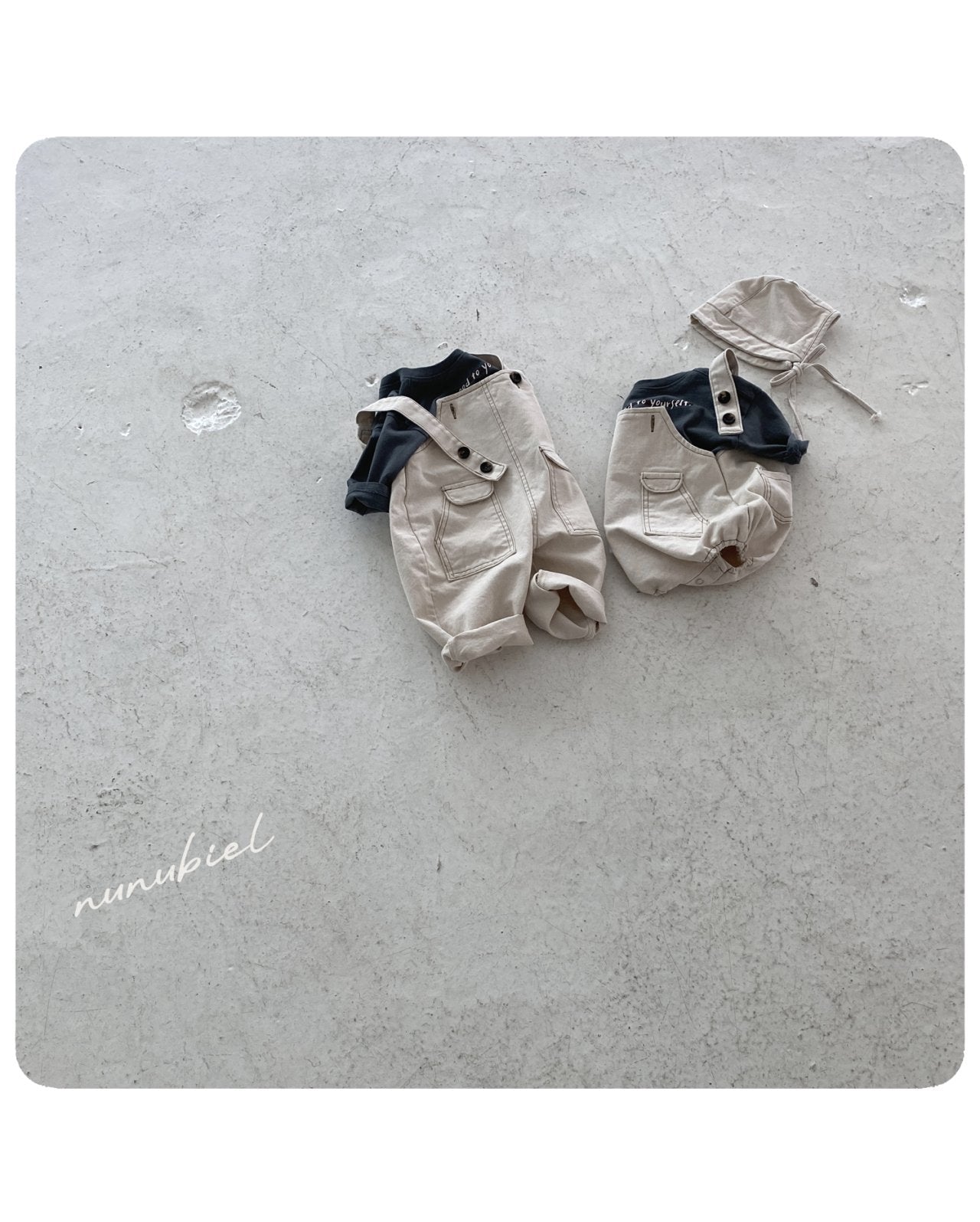 ［nunubiel］Pocket denim salopette