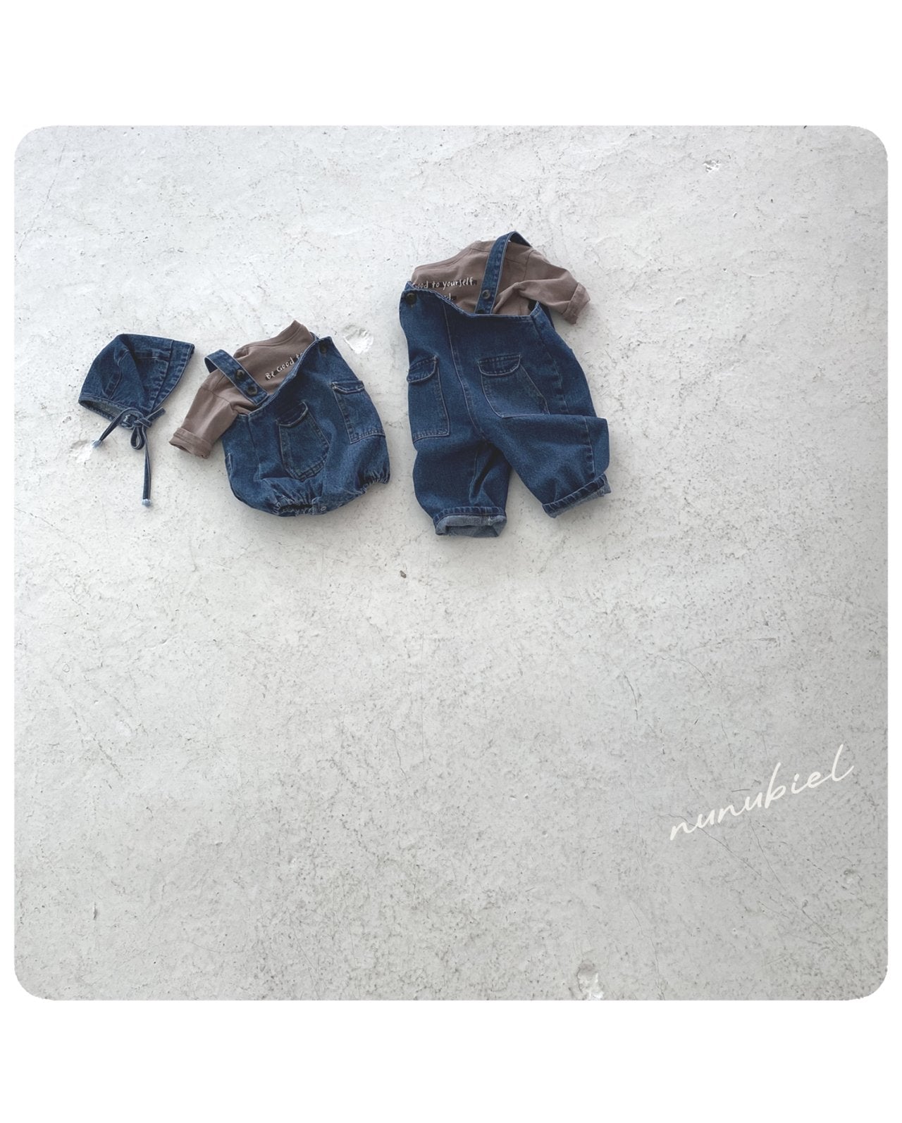 ［nunubiel］Pocket denim salopette