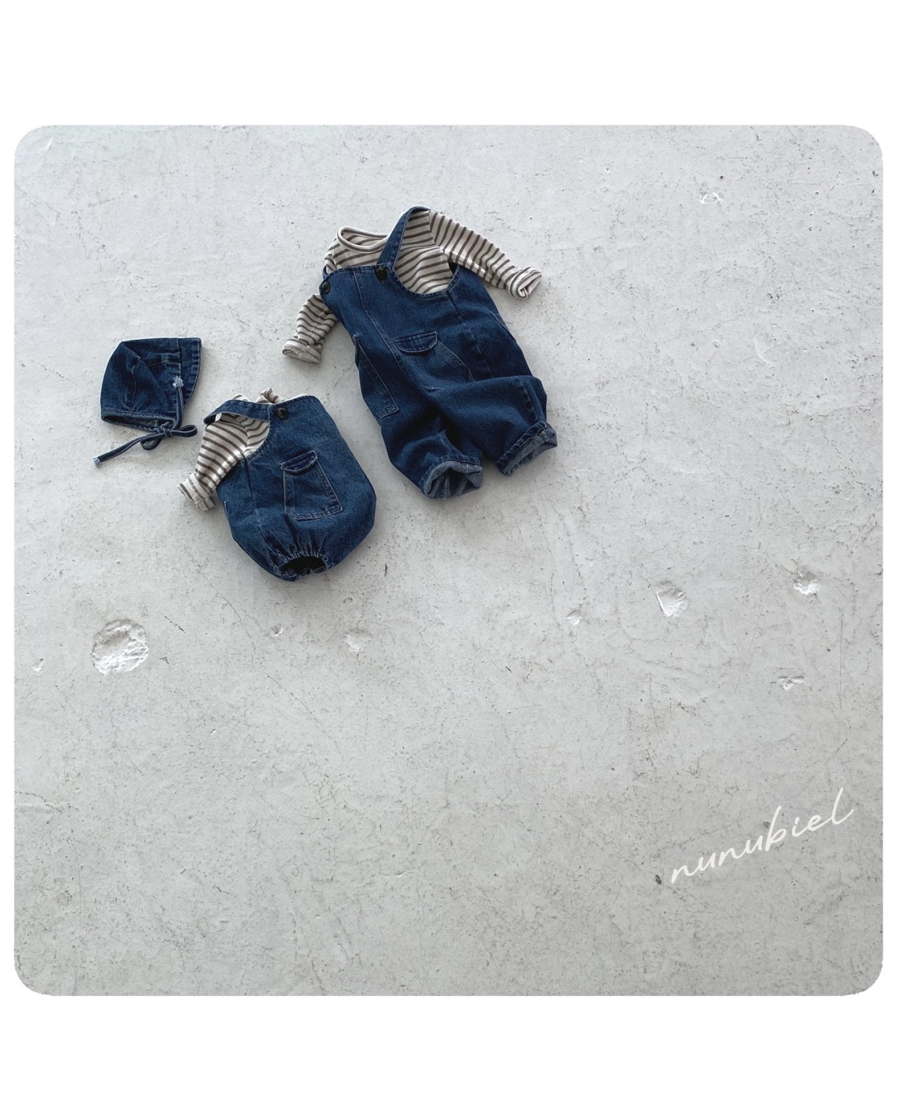 ［nunubiel］Pocket denim salopette