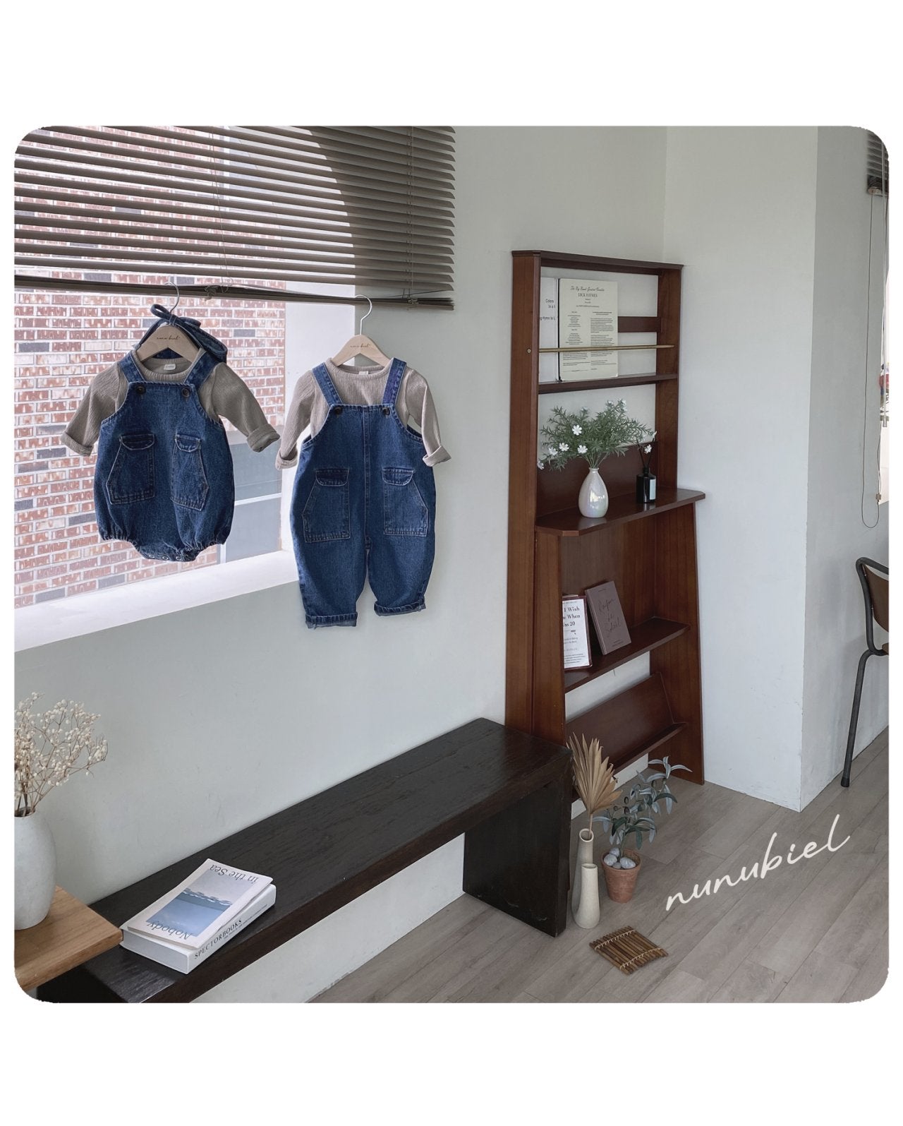 ［nunubiel］Pocket denim salopette
