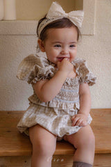 ［OREN］Noye check smock rompers