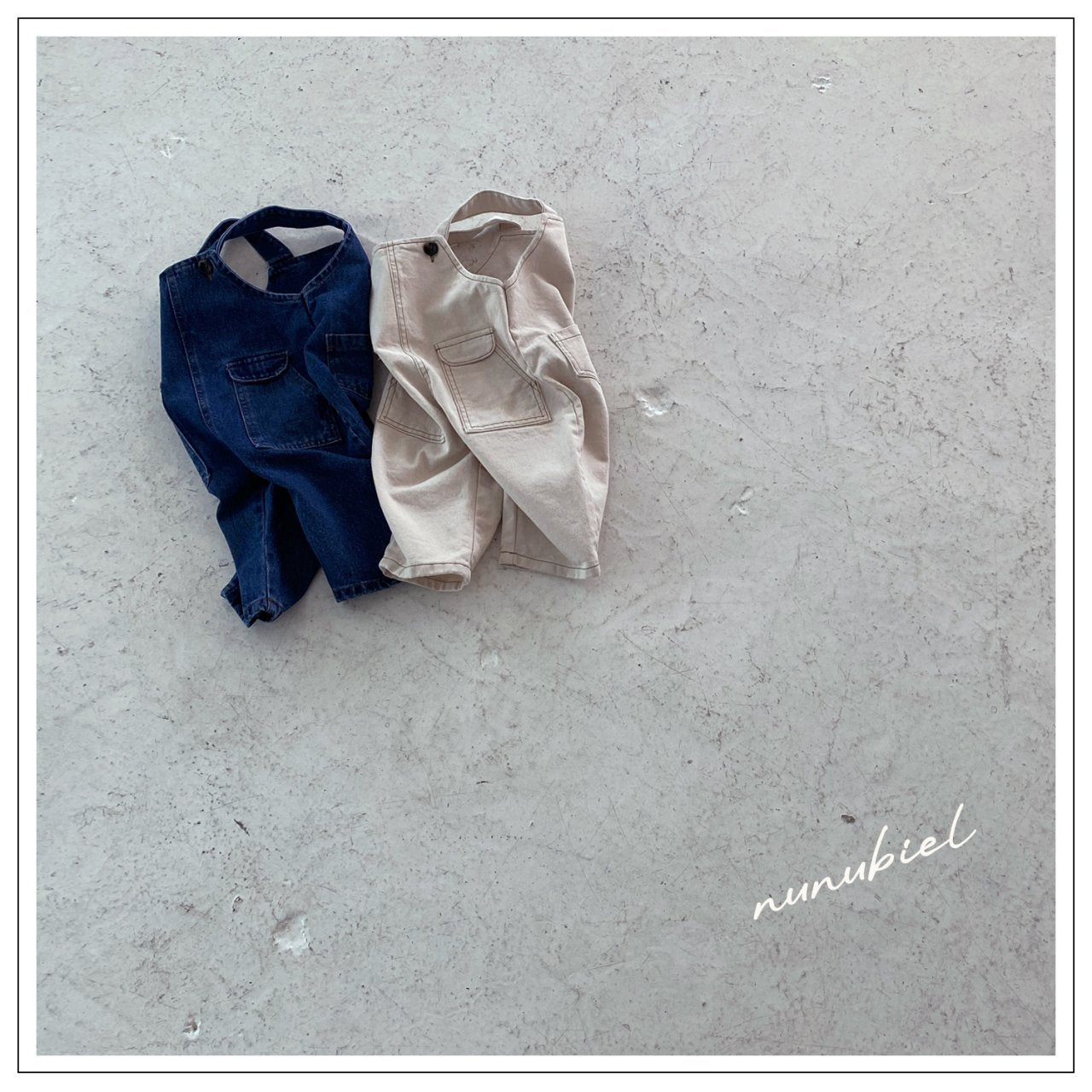 ［nunubiel］Pocket denim salopette
