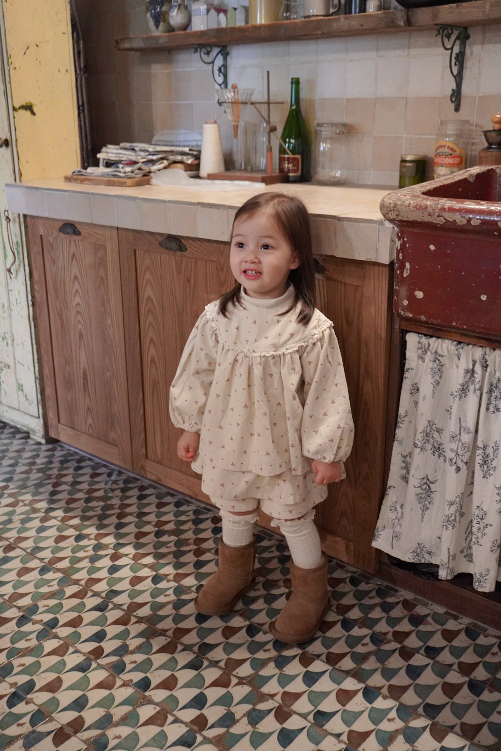 ［onu］Lace flower smock blouse