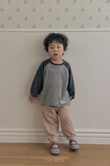 ［The beige］Velvet Striped Tee