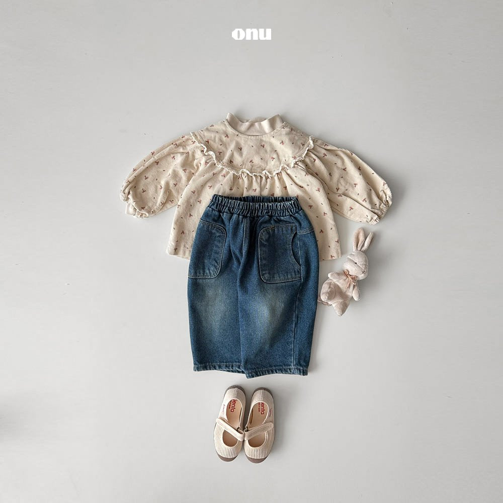 ［onu］Lace flower smock blouse