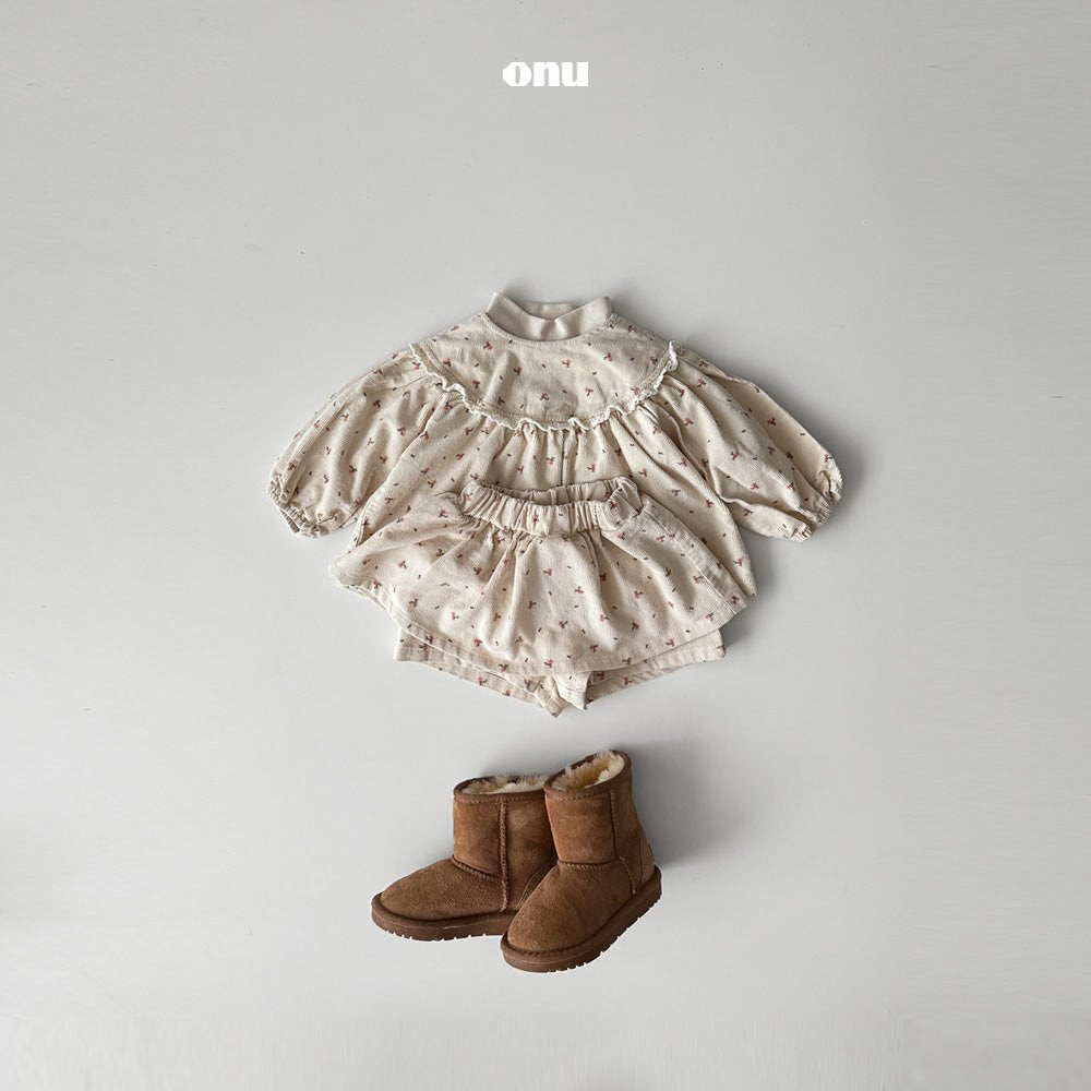 ［onu］Flower cancan skirt pants