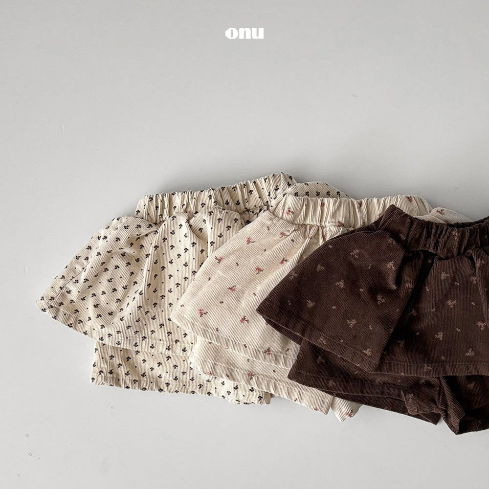 ［onu］Flower cancan skirt pants