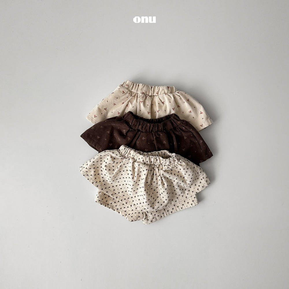 ［onu］Flower cancan skirt pants