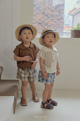 ［The beige］Check short pants