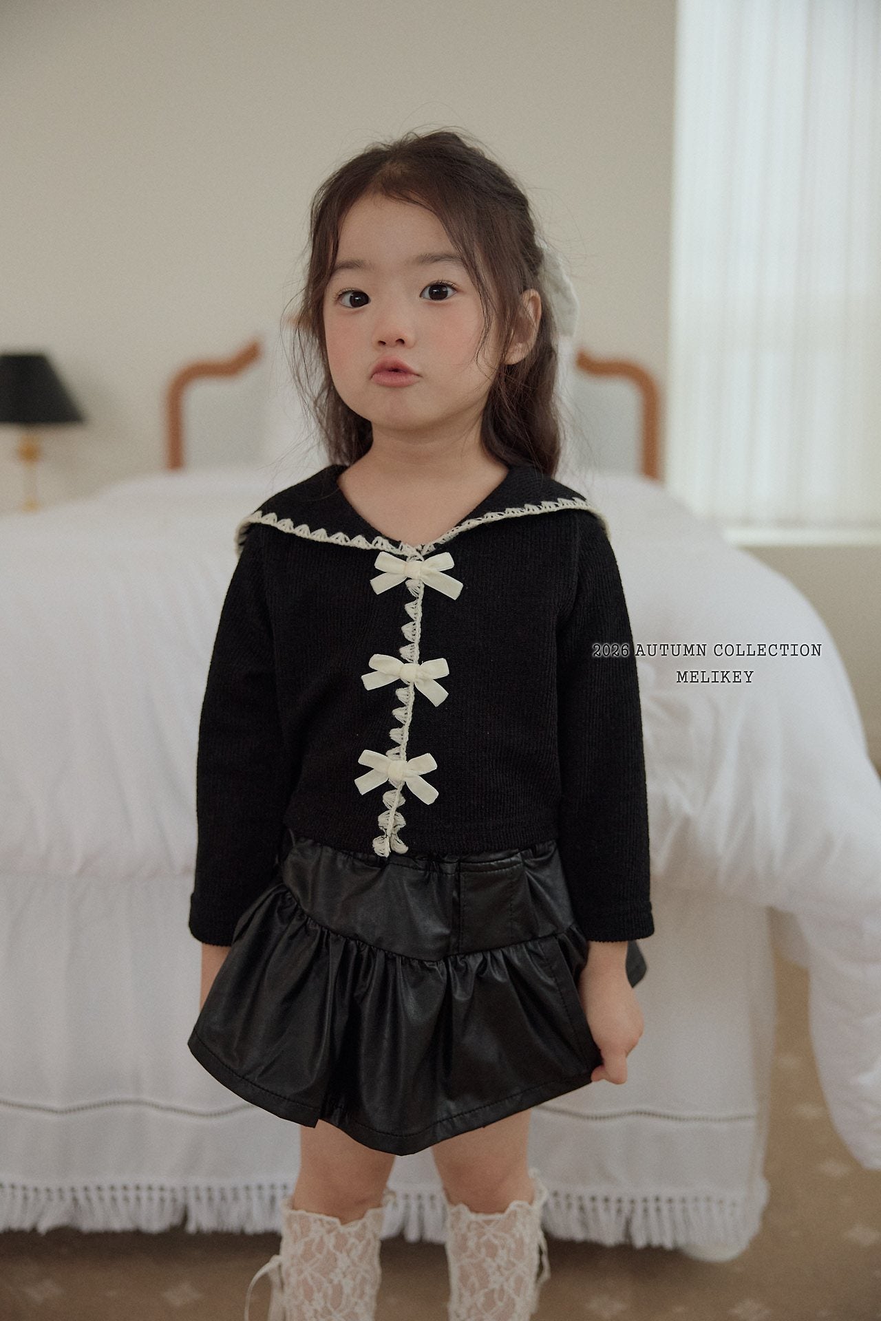 ［Melikey］Mellow ribbon sailor tops