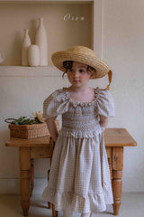 ［OREN］Noye check smock one-piece