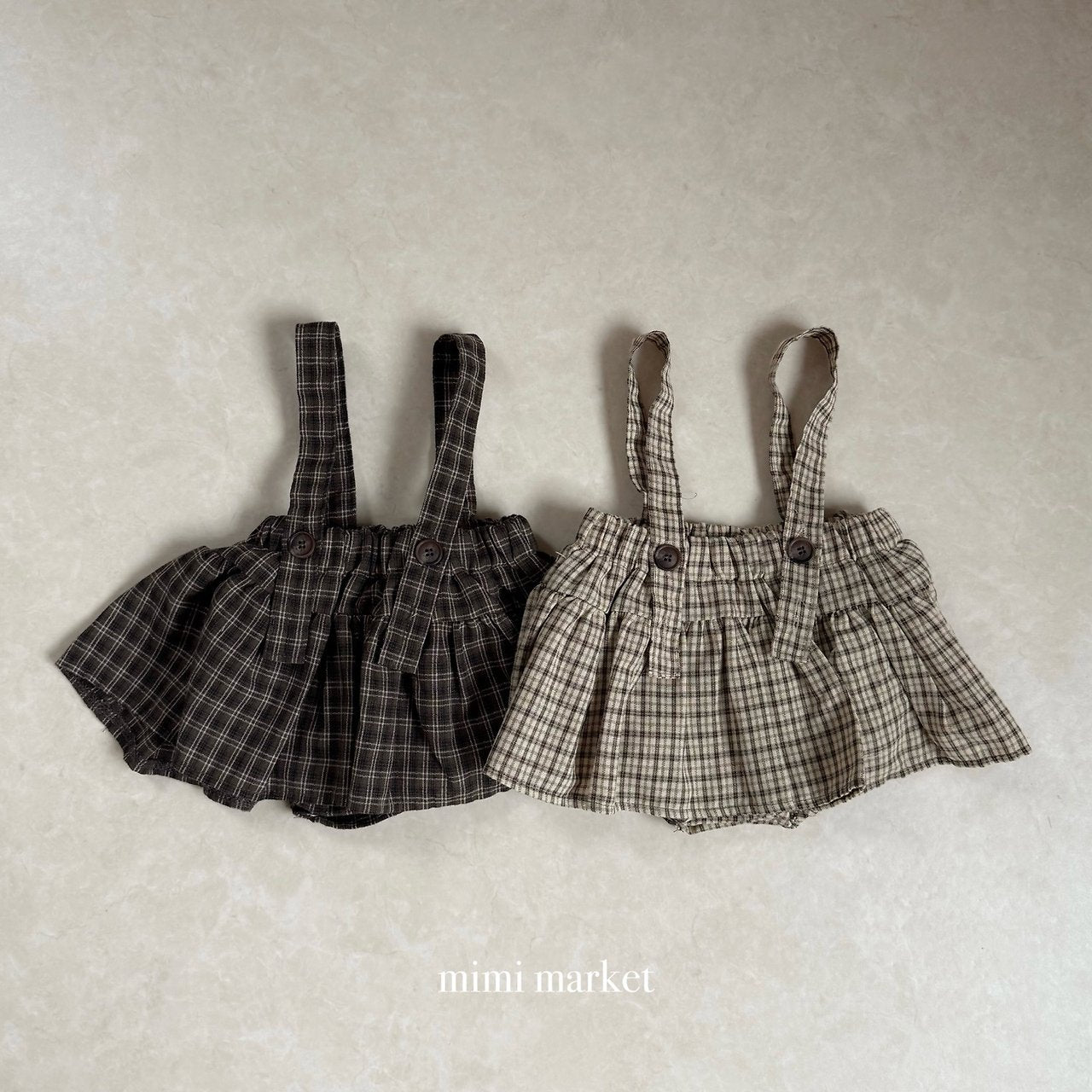 ［mimi market］Rona chek supender skirt