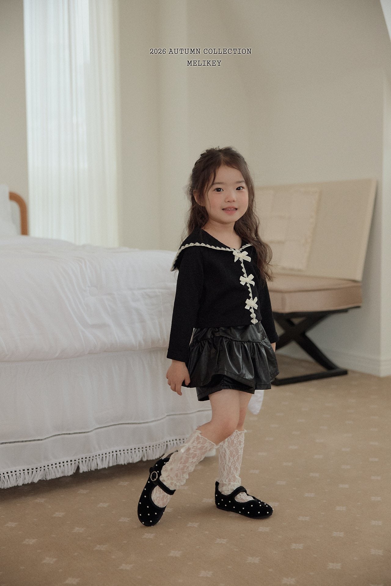 ［Melikey］Mellow ribbon sailor tops