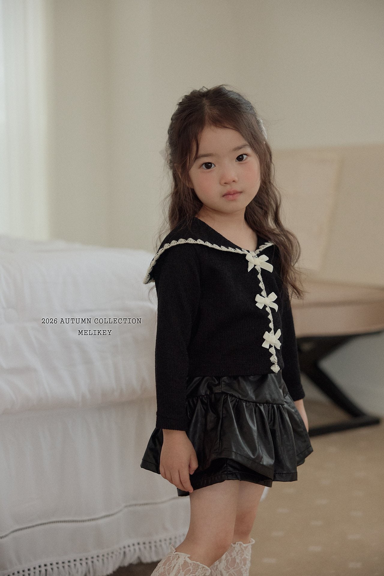 ［Melikey］Mellow ribbon sailor tops