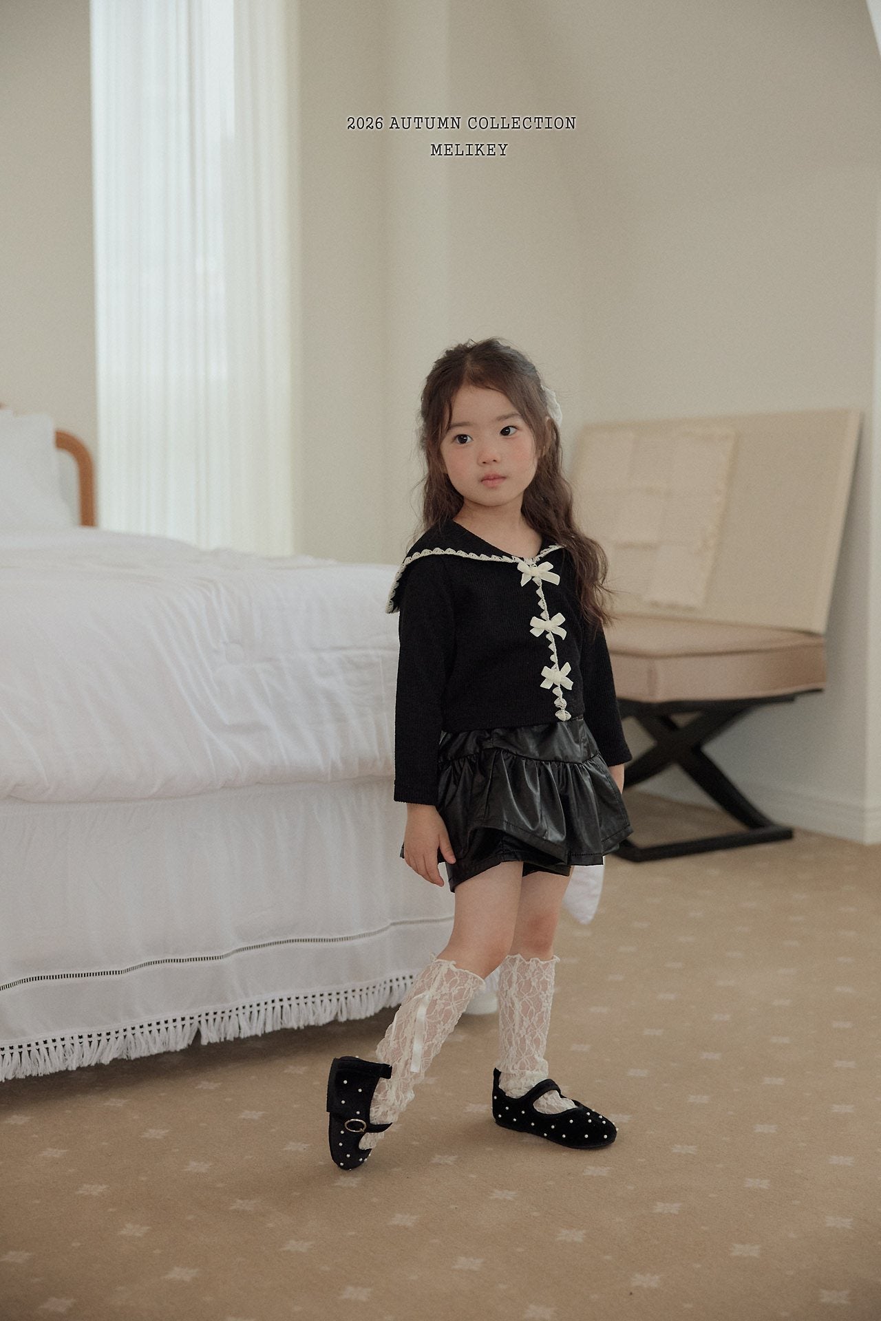 ［Melikey］Mellow ribbon sailor tops