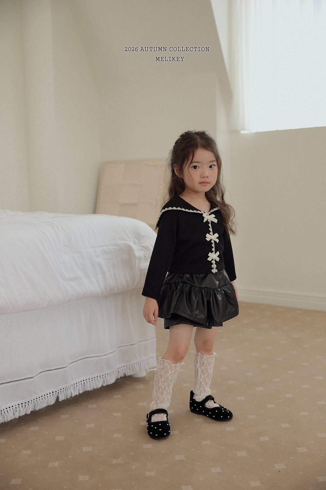 ［Melikey］Mellow ribbon sailor tops