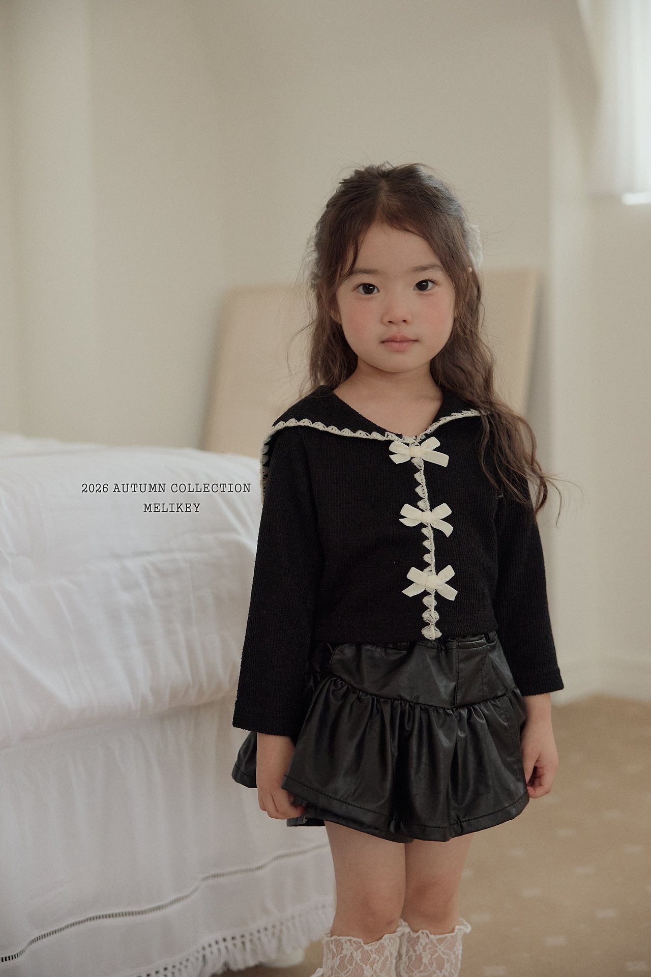 ［Melikey］Mellow ribbon sailor tops