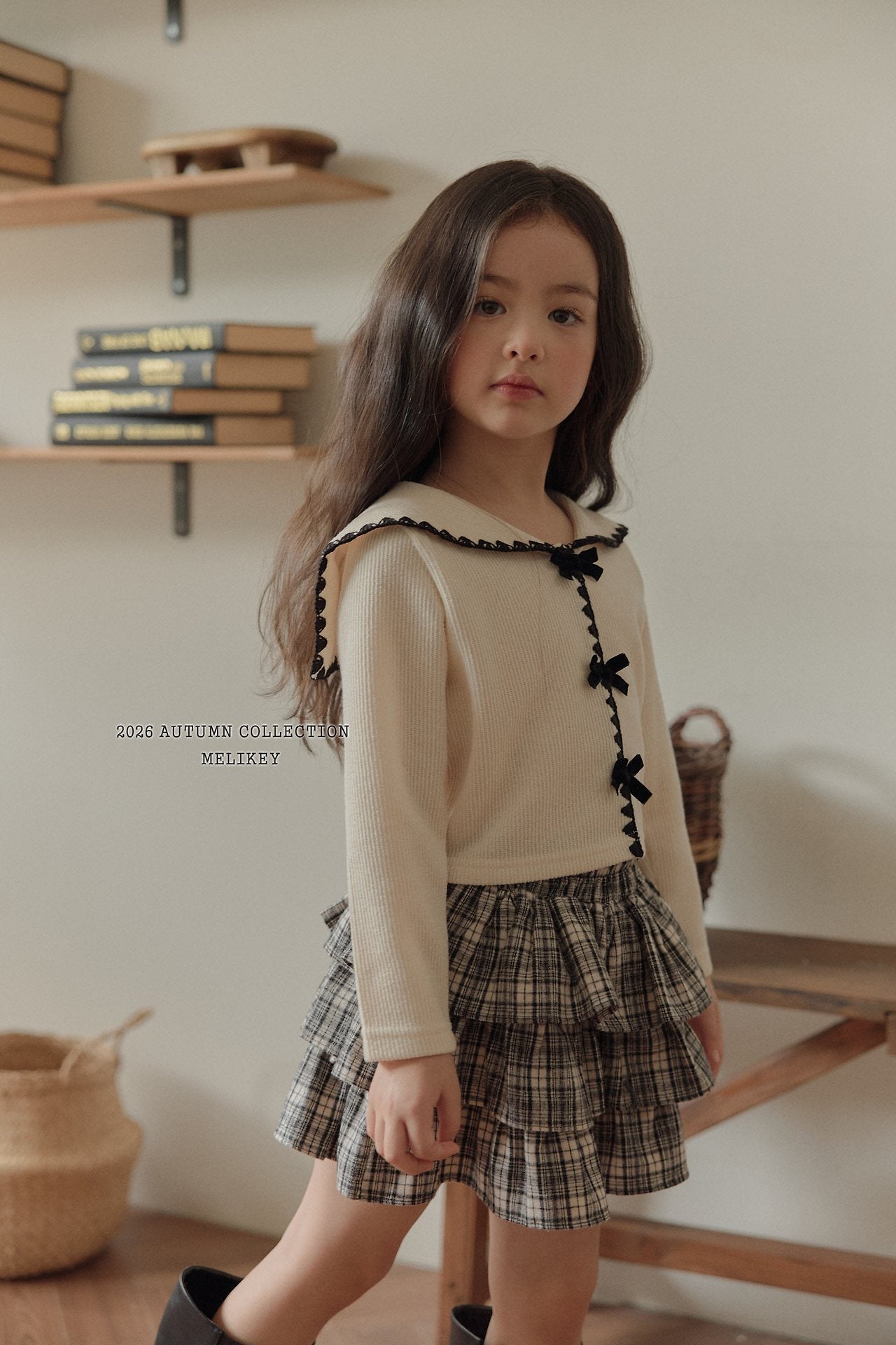 ［Melikey］Mellow ribbon sailor tops