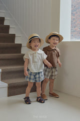 ［The beige］Check short pants