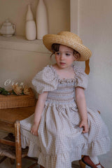 ［OREN］Noye check smock one-piece
