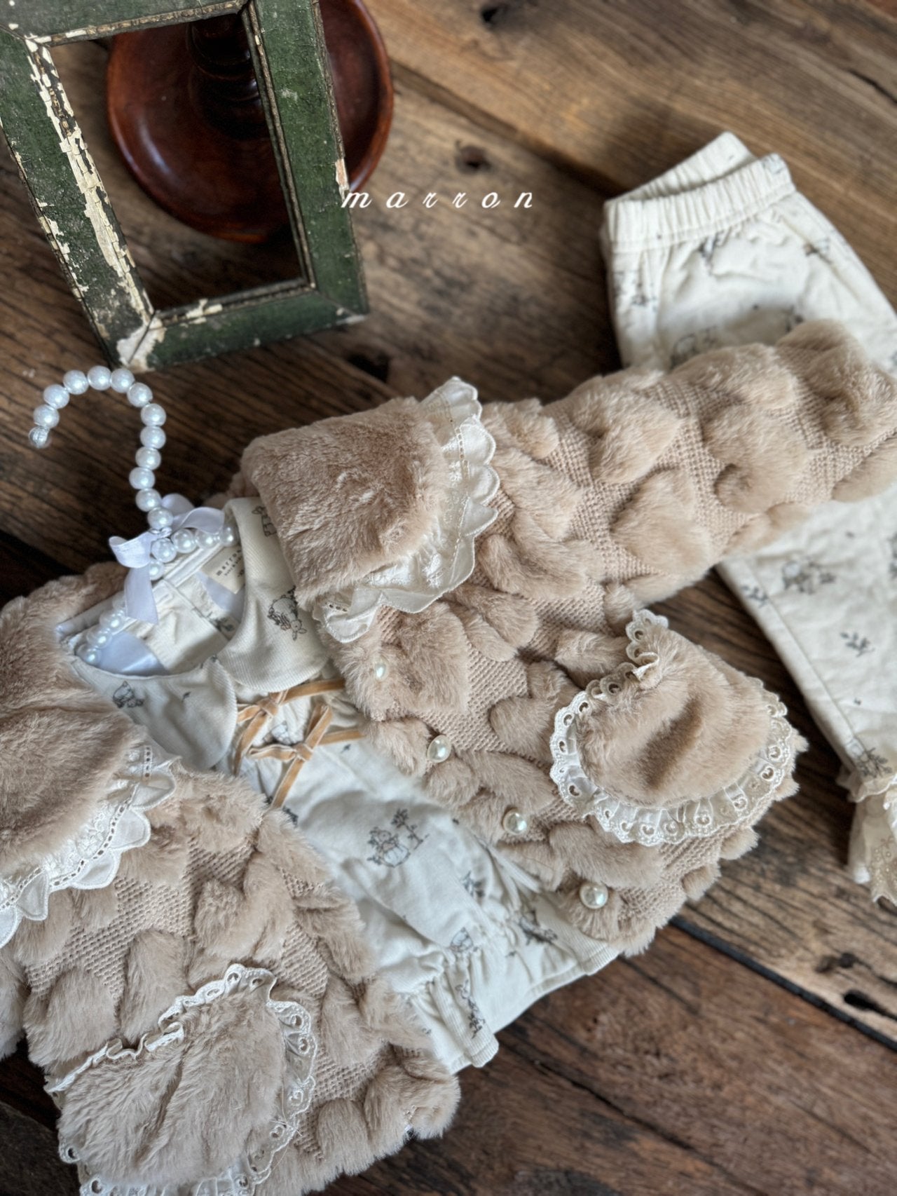 ［marron］Bunny bondding lace pants